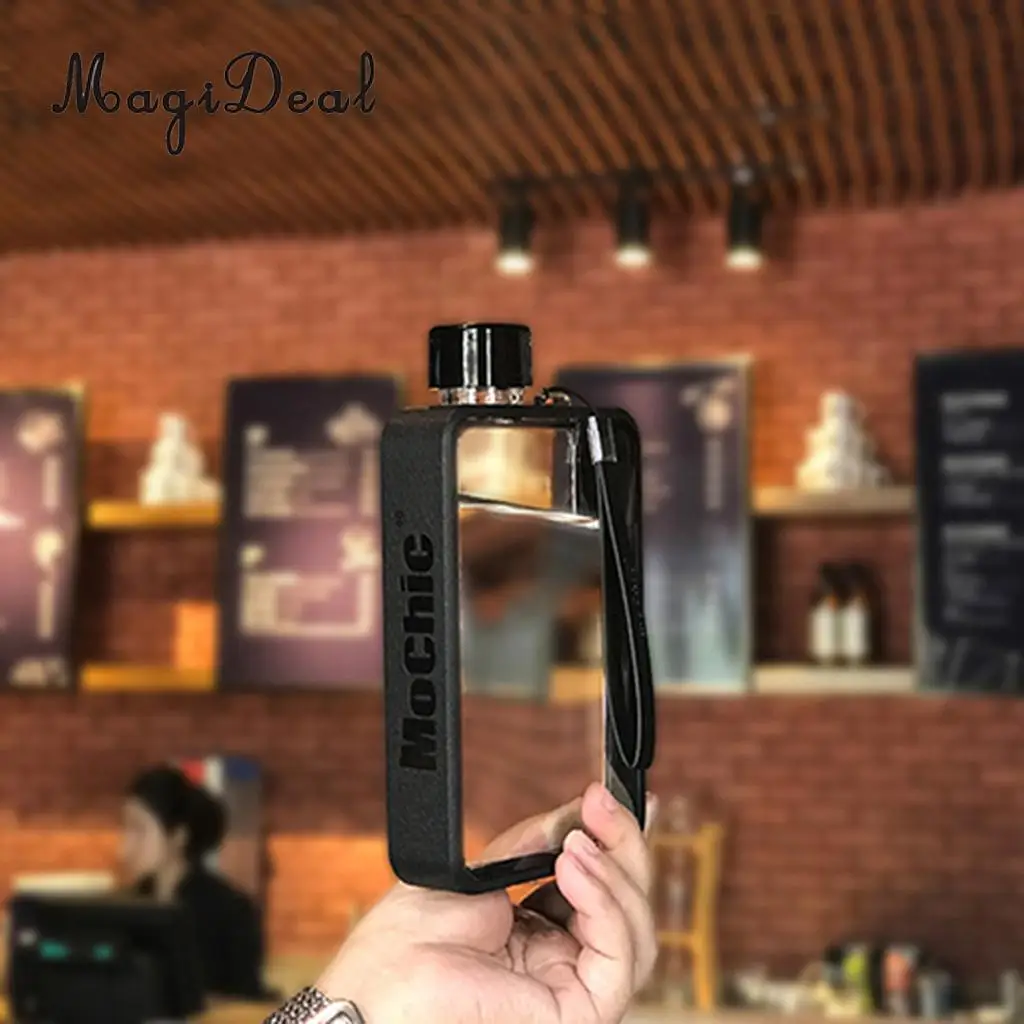 MagiDeal Clear Book Portable Paper Pad Water Bottle Flat Drinks Kettle 5 Colors to Choose