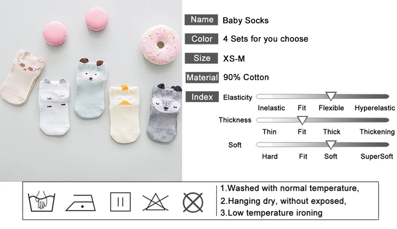5 пар детских носков носки для новорожденных с рисунками животных хлопковые нескользящие короткие носки для малышей Детские летние носки для мальчиков и девочек