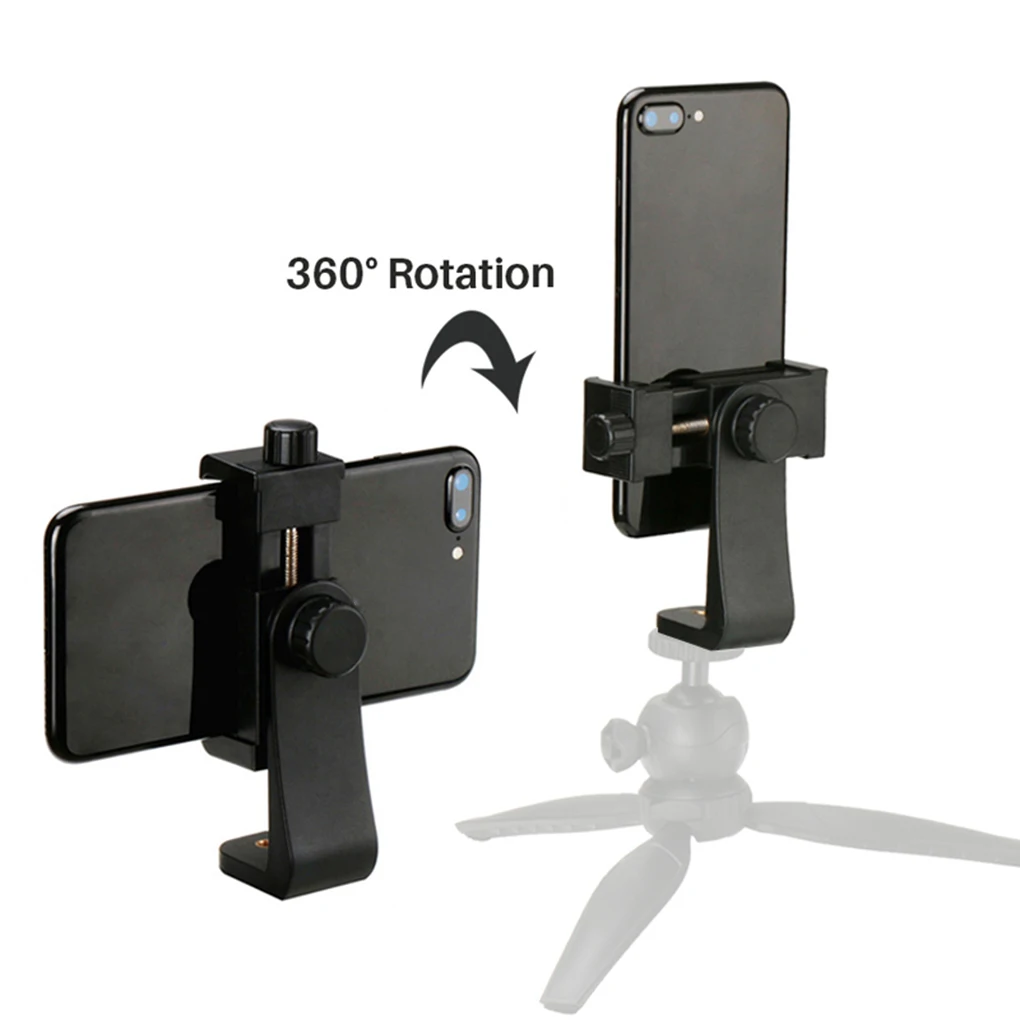 

Universal Phone Tripod Mount Adapter Cellphone Clipper Vertical 360 Tripod Stand for iPhone X 7 8 Plus Samsung S8 S7