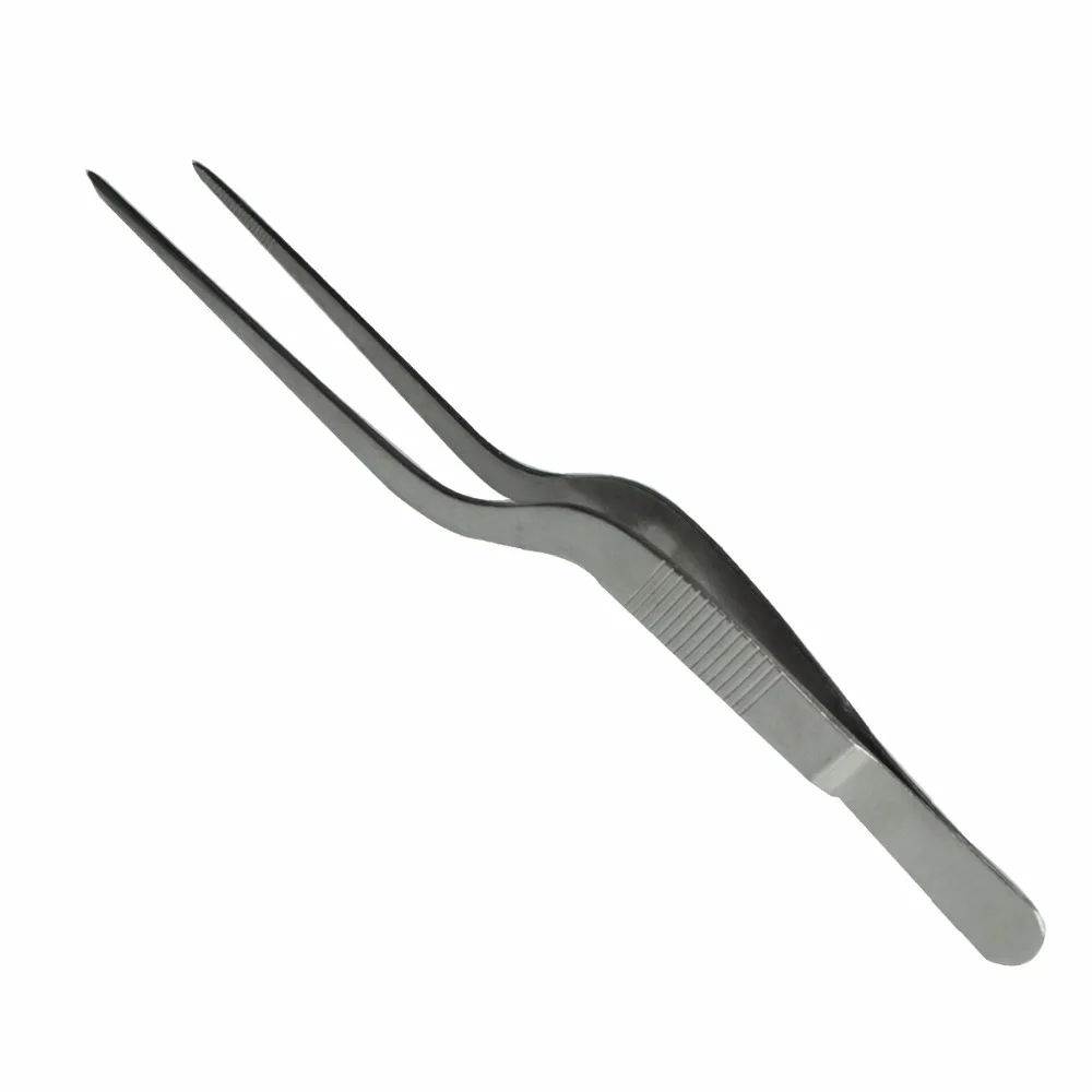 

1pcs Curved Stainless Steel Tweezers Elbow Surgical Forceps Medical Instrument Nursing Staff Use Accessories For Health Care