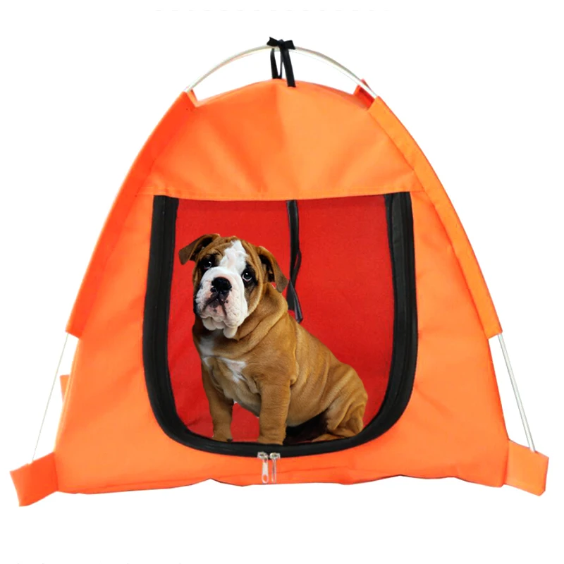 Waterproof Oxford Pet Tent House Cat Playing Bed Mat Portable Folding