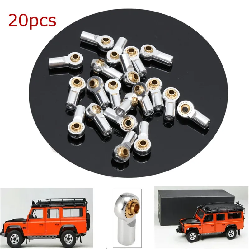 

20pcs Aluminum M3 Link Rod End Ball Joint CW CCW for 1:10 RC Sliver Crawler Buggy Connector End Fitting