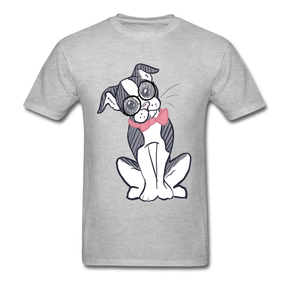 Boston Terrier with Glasses  Bowtie_grey