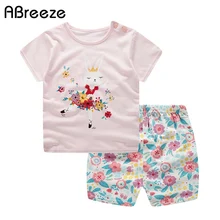 Новинка года, летние костюмы для новорожденных, комплекты одежды для маленьких девочек с милым принтом кролика Хлопковые От 0 до 2 лет для мальчиков Комплекты одежды для малышей, для мальчиков и девочек
