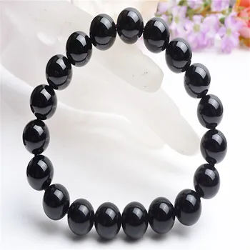 

8mm 10mm 14mm 12mm Natural Black Tourmaline Stone Bracelet Brazil Crystal Stretch Bracelets For Woman Man Round Beads AAAAA