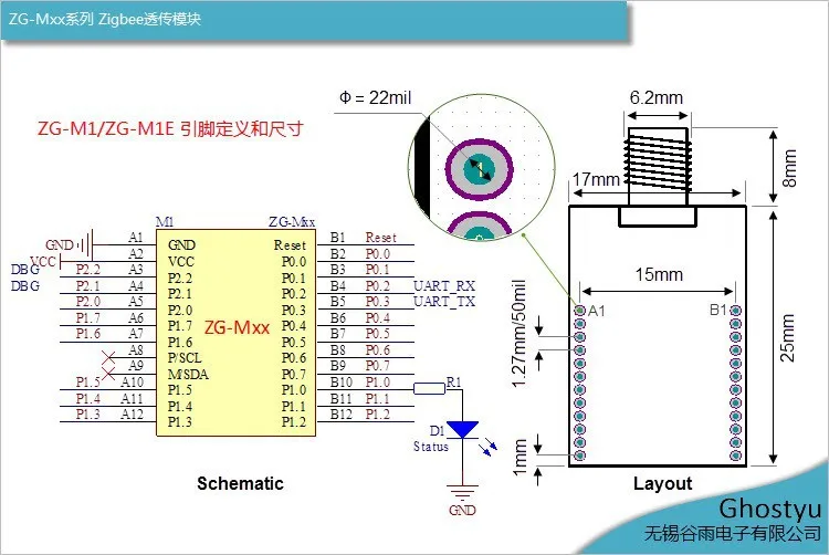 Бесплатная доставка Zigbee ZG-M1 модуль последовательной передачи CC2530 вещи умный дом внешнюю антенну