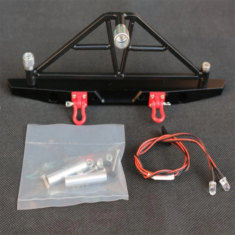 

Free shipping SCX10 rear bumper climbing bumper ax20002 metal rear bumper with tire carrier taillights ax-20002