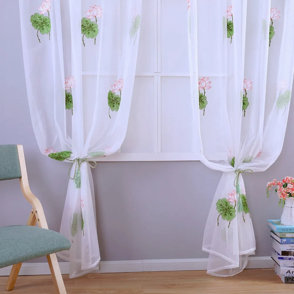 Summer Tulle Curtains White Modern Sheer Panel Living Room Window Summer Tulle Curtains White Modern Sheer Panel Living Room Window Treatments Short Curtain Kid Bedroom Green Embroidered Fabrics In From Home