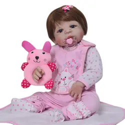 Полный силиконовый винил reborn baby girl doll игрушки 22 "модная детская Подарочная игрушка куклы reborn munecas bebe reborn menina bonecas