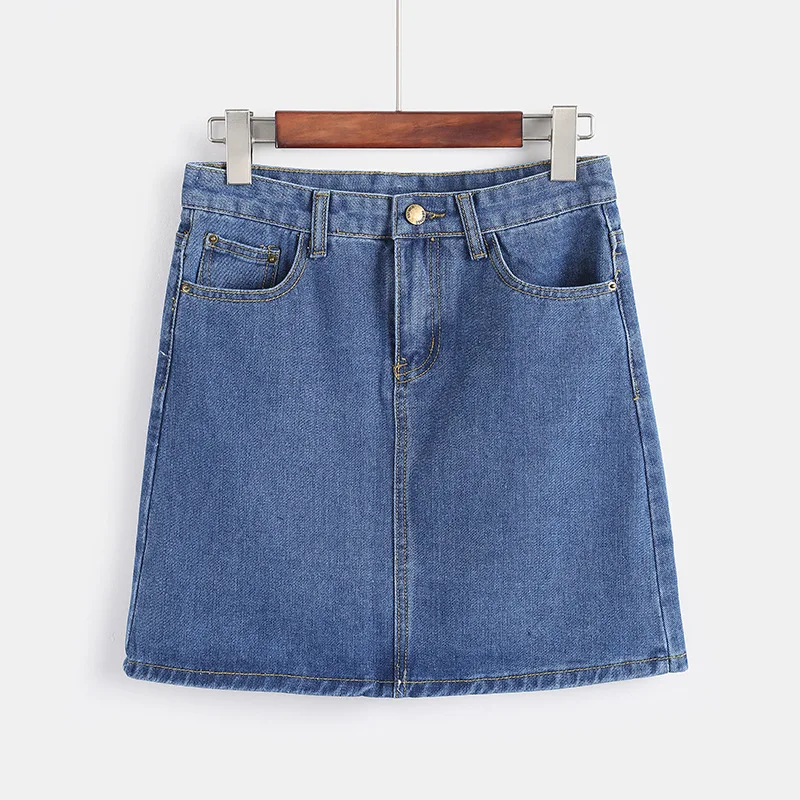 

OCQBI Empire Jeans A-Line Womens Denim Skirt Casual Comfortable Sexy Jeans Skirts Slim Zip Vintage Plus Size Skirts Summer 2018