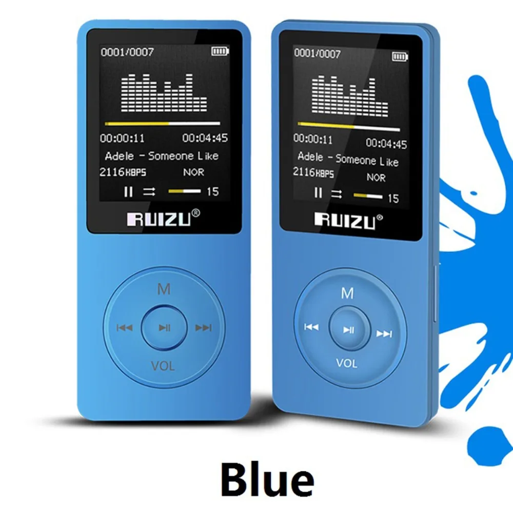 100% original English version RUIZU X02 MP3 Player 4G/8G/16G Portable Mp3 Can Play 80 hours With FM Radio E-Book,Clock Voice best mp3 player