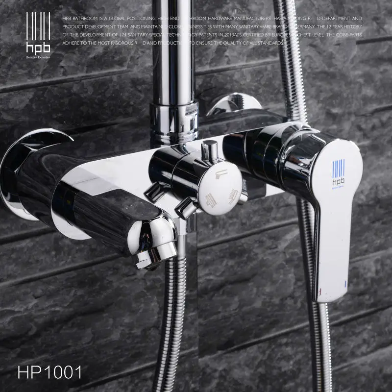 Brass Bathroom Hot And Cold Water Mixer Bath Shower Set Faucet torneira banheiro Air Injection Shower Head HP1001