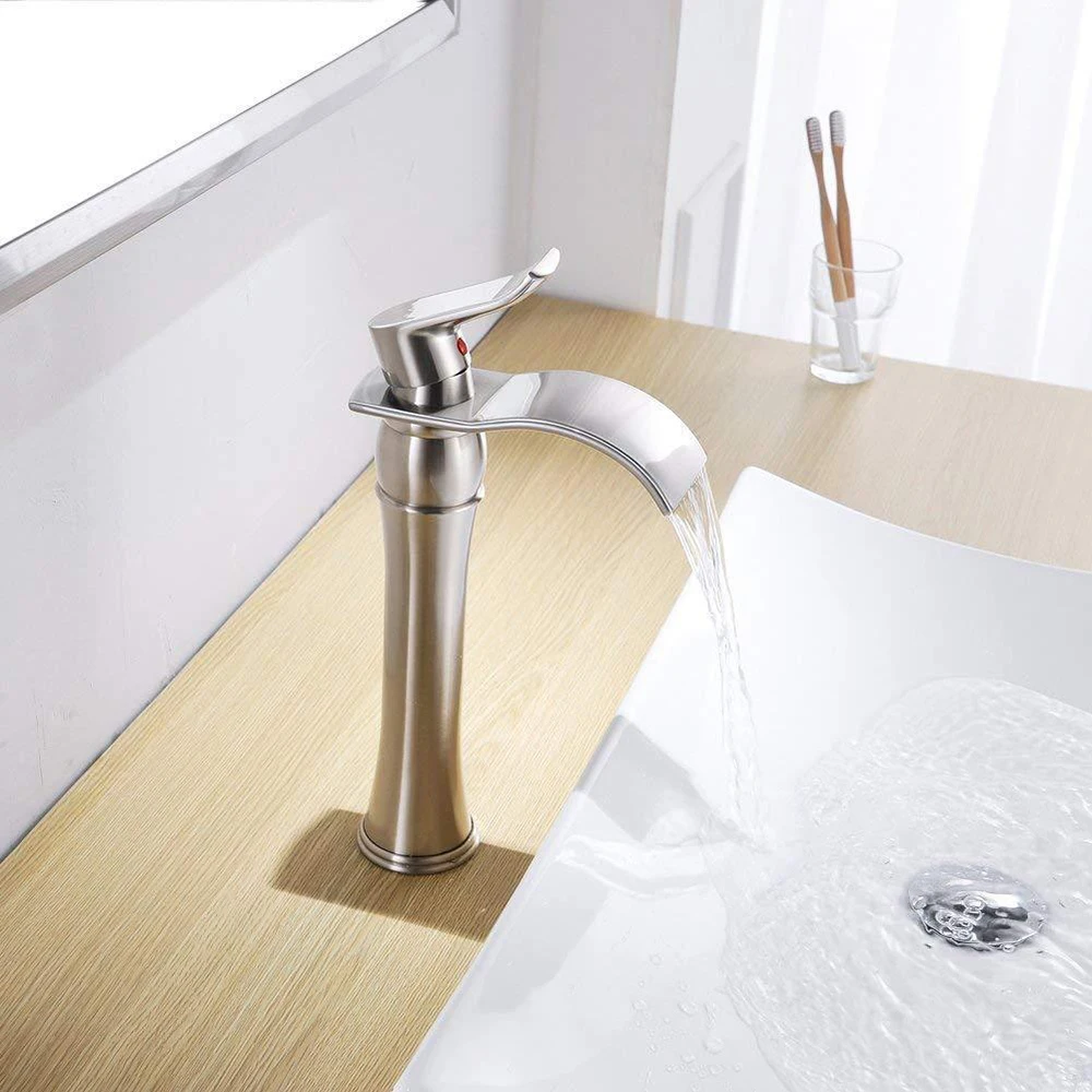 

Free Shipping Stainless Steel Bathroom Sink Faucet Single Handle 360 Degree Rotating Spout Basin Mixer Tap Deck Mounted