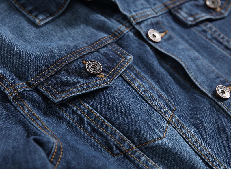 Vintage Designer Fashion Men Jacket Dark Blue Simple Denim Jacket Men Casual Coat Streetwear Large Size M-5XL Classical Jackets Vintage Designer Fashion Men Jacket Dark Blue Simple Denim Jacket Men Casual Coat Streetwear Large Size M-5XL Classical Jackets