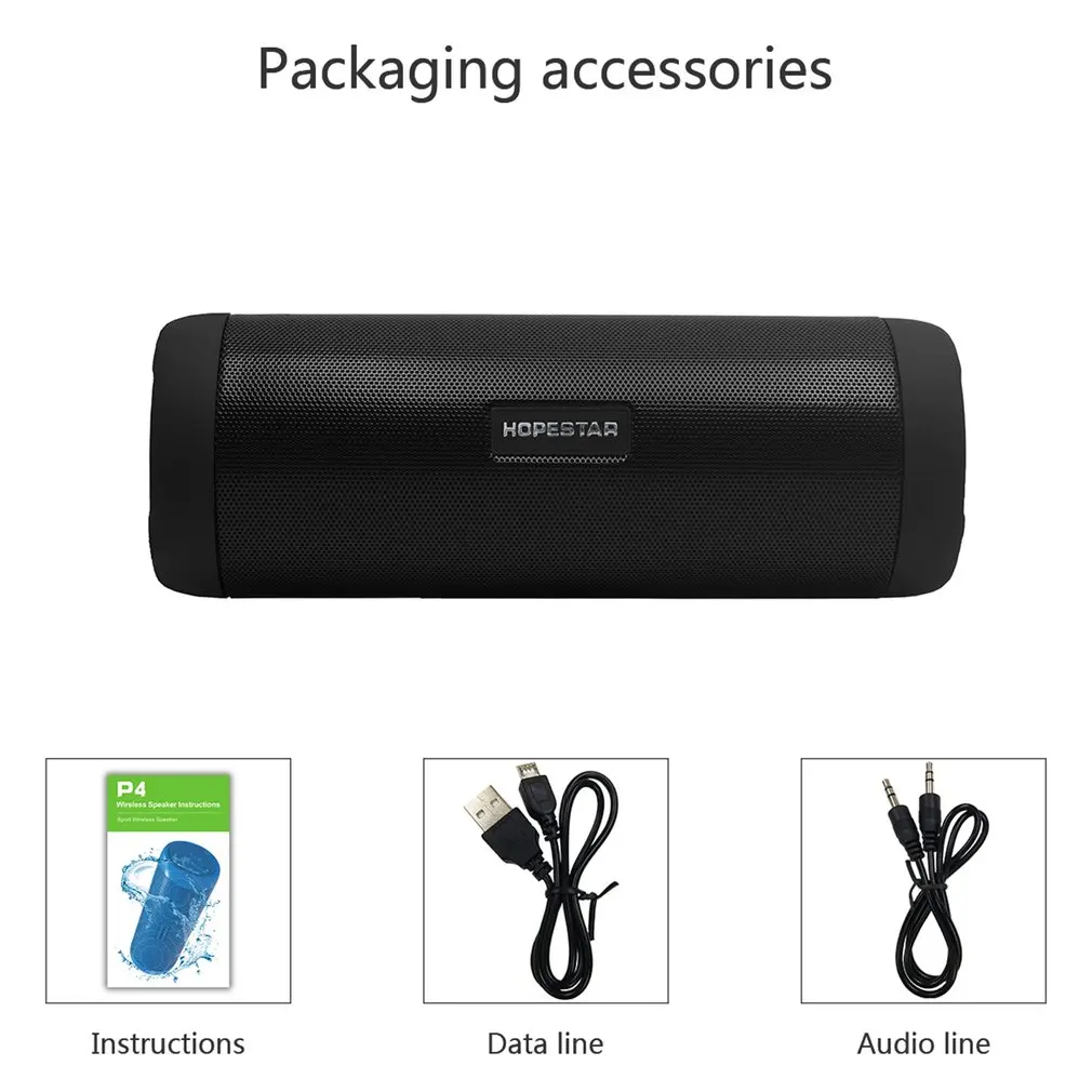 

HOPESTAR P4 Wireless Bluetooth Speaker FM Radio Cycling Torch Power Bank