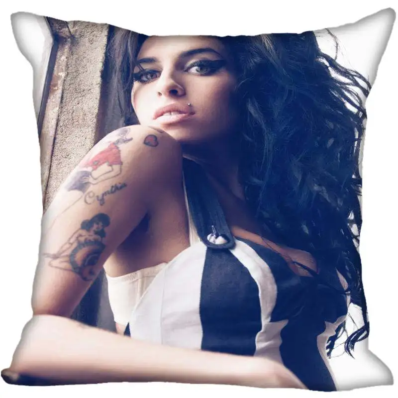 Изготовленный На Заказ Amy Winehouse квадратная Наволочка на молнии чехол для подушки 40x40,45x45 см(с одной стороны - Цвет: Pillowcase 10