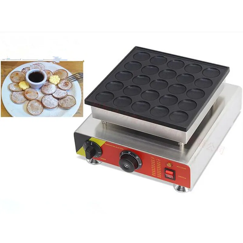 

Free Shipping 110V/220V Commercial Electric 25pcs Poffertje Dutch Pancakes Machine Waffle Maker With Batter Dispenser For Gift