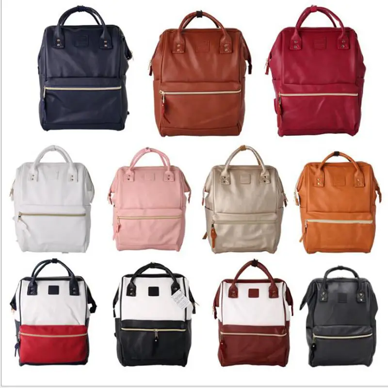 Mochila De Cuero PU Mochila escolar para adolescentes Anello Mochila saco A Dos mujeres Mochila Zaino Seljakott