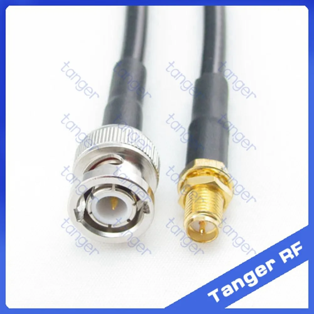 

Hot sale Tanger BNC male plug to RP-SMA female connector straight RF RG58 Pigtail Jumper Coaxial Cable 20inch 50cm High Quality