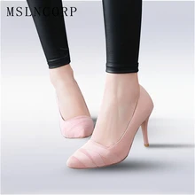 Size 34-43 elegant prom Women Pumps Pointed Toe Slip on High Heels nightclub Party Shoes Ladies Fashion Thin Heel Zapatos Mujer ladies suede size 33 4 34 2017 gray medium wine red slip on cute pumps thin high heels bow pointed toe kitten china new chinese