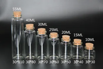 

200pcs Glass Bottles With Cork Small Transparent Mini Empty Storage Glass Vials Jars Container Clear Food Bottles Wedding Decor
