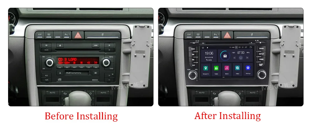 Discount Mekede android9.0 Car Radio Multimedia Video Player Navigation GPS Android For AUDI A6 1997-2005 Allroad 2000-2006 with DSP IPS 14