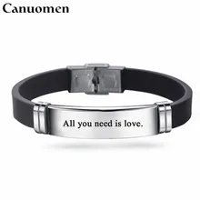 Canuo мужской вдохновляющий браслет Максим я несу ваше сердце со мной гравировка браслеты из нержавеющей стали подарки на день рождения для мужчин и женщин