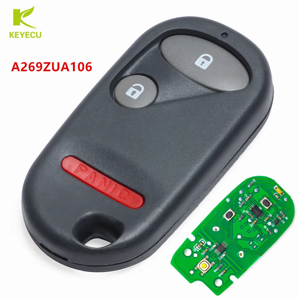 KEYECU Replacement 2+PANIC Button KEYLESS REMOTE FOB TRANSMITTER for HONDA CIVIC 1996-2000 ACCORD 1994-1997 FCC ID: A269ZUA106