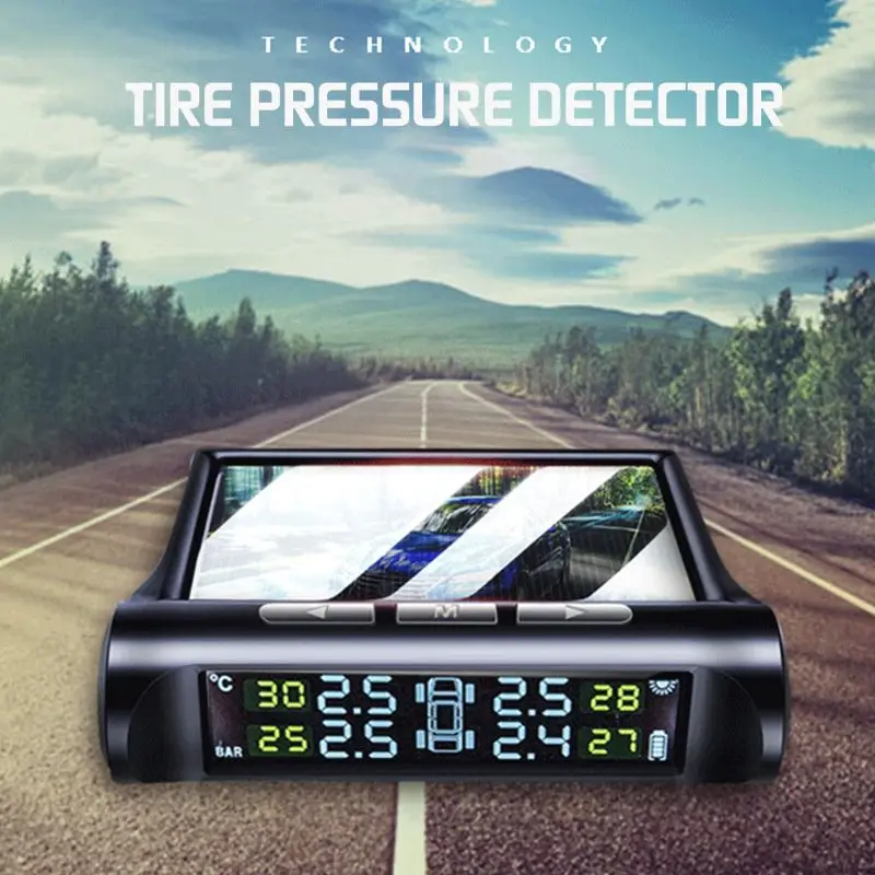 

Tire Pressure Monitor Built-In External Tire Monitor Wireless Solar Detection TPMS