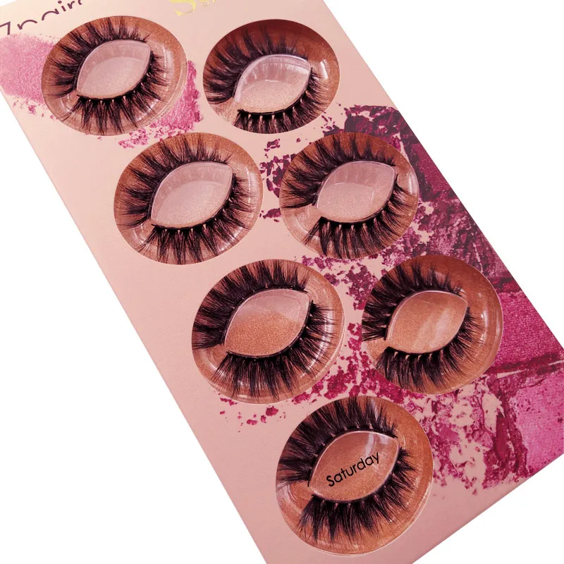 SHIDISHANGPIN 7 pairs False Eyelashes Mix Mink Eyelashes Lashes Makeup Natural Long Mink Lashes Fake Eyelash cilios maquiagem - Цвет: SaturdayB