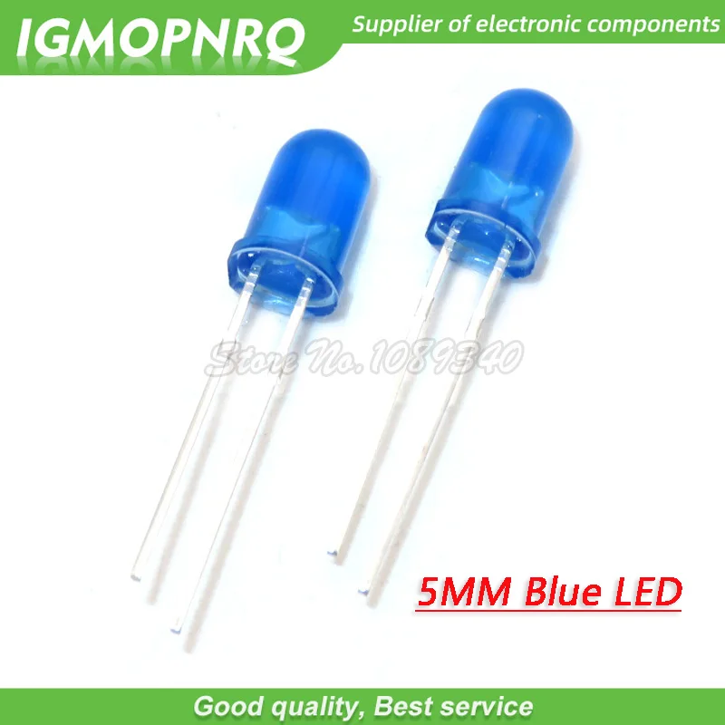 100pcs Blue light-emitting diodes Blue turn Blue 5mm led IGMOPNRQ ...