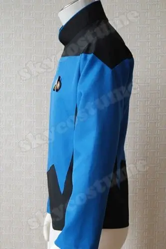 Star TNG The Next Generation Trek Uniform Cosplay Costume Red Blue Yellow Shirt For Men Size XS-XXXL