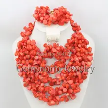 Набор украшений из коралловых бусин ручной работы, Африканский Свадебный комплект ювелирных изделий, массивный нагрудник, ожерелье, комплект из 2 стилей,, CNR268