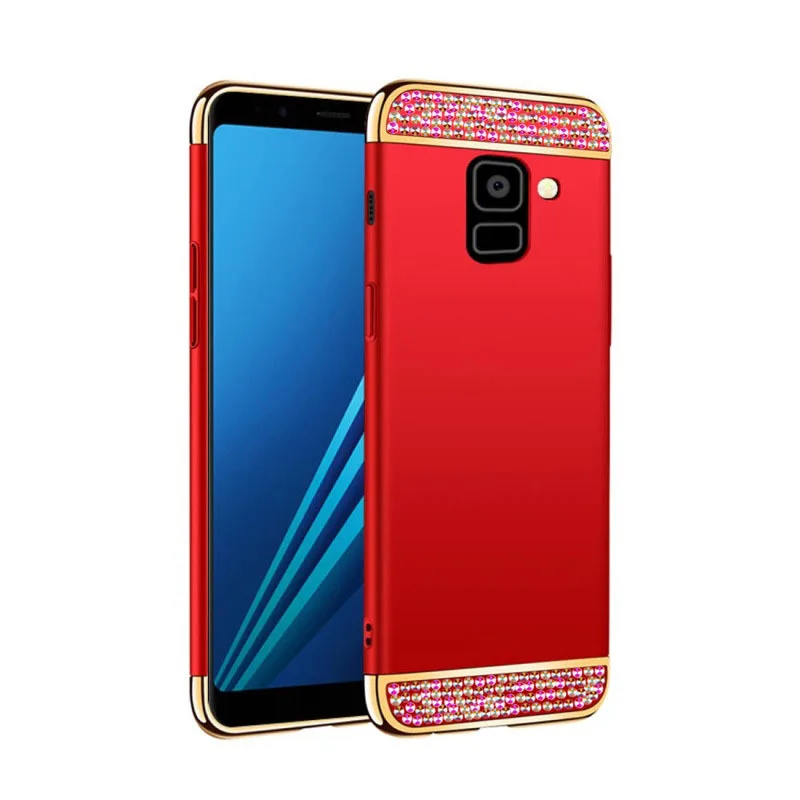 Роскошный Шикарный чехол для телефона 3 в 1 Samsung Galaxy A8 2018 A530 A530F блестящий samsung Plus A730|