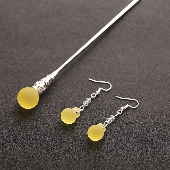 Yellow add earrings Шпилька древний Скорпион ежедневно небольшой свежий древний тиара шаговый кисточкой леди - Цвет: Yellow add earrings