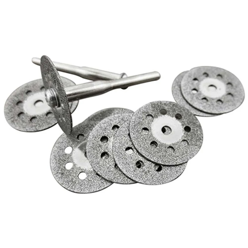 DWZ 1Set 10pcs Circular Blades Cutting Wheel Discs Mandrel Rotary Cut-off Tool