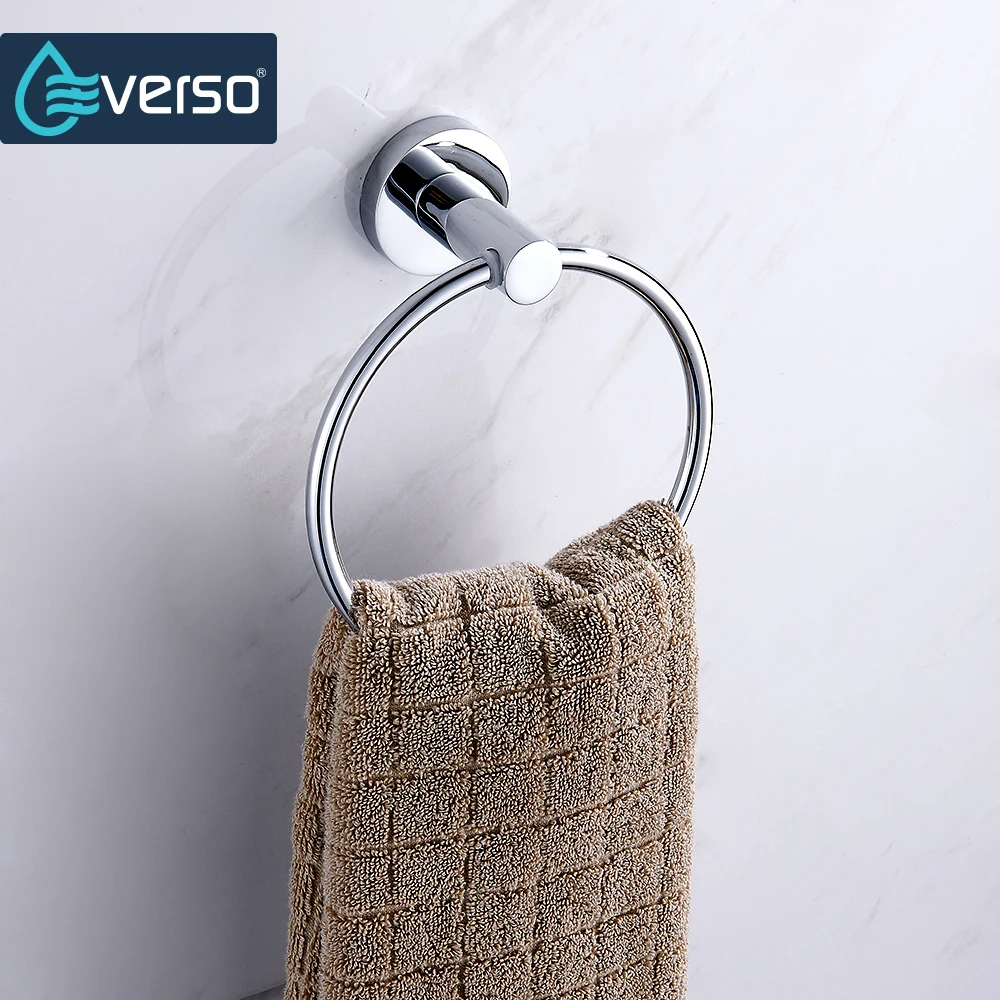 

EVERSO Wall Mounted Stainless Steel Toilet Towel Ring Bath Towel Holder Bathroom AccessoriesBath Hardware