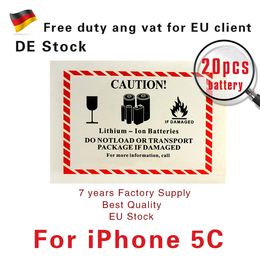 20 шт./лот батареи для iPhone 5c Batteria Акку литий-полимерная АААА + best качество питания