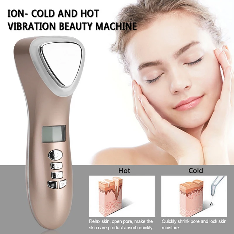  Facial Massager Lifting Vibration Masajeador Ultrasonic Cryotherapy LED Hot Cold Hammer Body Spa Im - 4000539013091