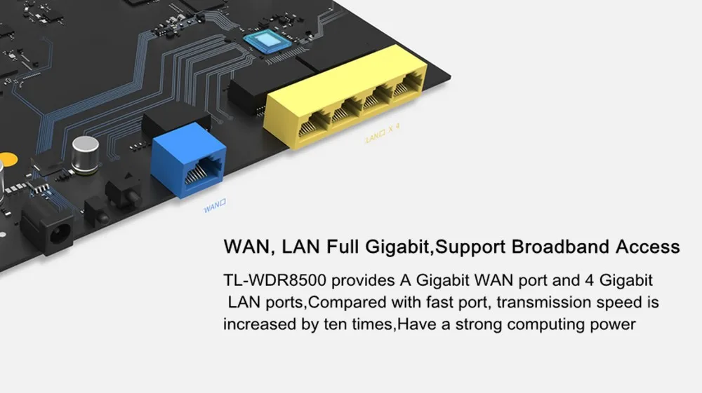 TP-LINK TL WDR8500 Гигабитный беспроводной Wifi роутер 2,4G/5 GHz двухдиапазонный гигабитный 2200 Мбит/с 802.11AC Wi-Fi ретранслятор 7 антенн Roteador