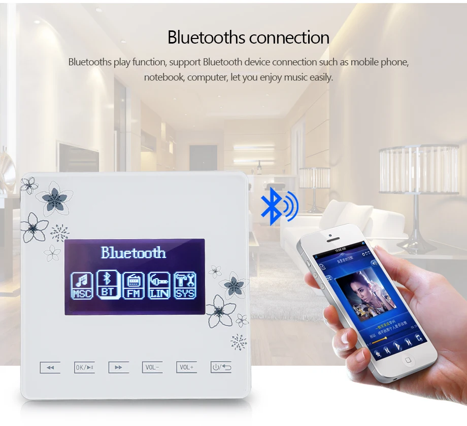 Колонка с функцией Bluetooth 30 Вт Настенный усилитель небольшая панель управления 8 Ом потолочные громкоговорители 20 Вт крыша динамик лучшая настенная панель