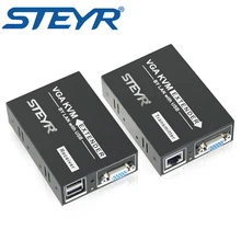 STEYR 650ft VGA KVM Extender 200m over Single UTP CAT5e/6 LAN RJ45 Splitter Extender,USB Keyboard Mouse VGA KVM Extender TX+RX