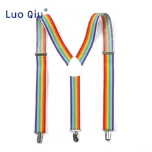 Новые мужские и женские подтяжки для мальчиков и девочек, красные, белые, радужные, цветные, полосатые подтяжки на подтяжках для взрослых и детей постарше