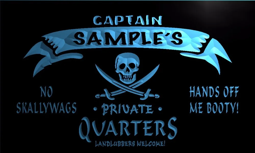 

TM024 Name Personalized Custom Private Quarters Pirate Man Cave LED Neon Light Signs