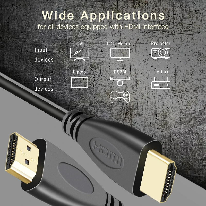Shuliancable HDMI кабель 2 0 4K 1080P 3D высокоскоростной позолоченный для HD TV LCD ноутбуков PS3