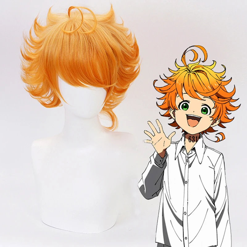 Yakusoku no Neverland 63194 Emma Косплей парики 30 см короткие термостойкие синтетические
