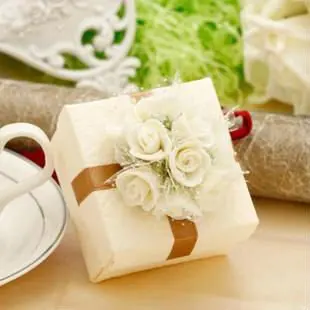 

Free shipping flower love white wedding paper gift box,20pcs/lots,LH01