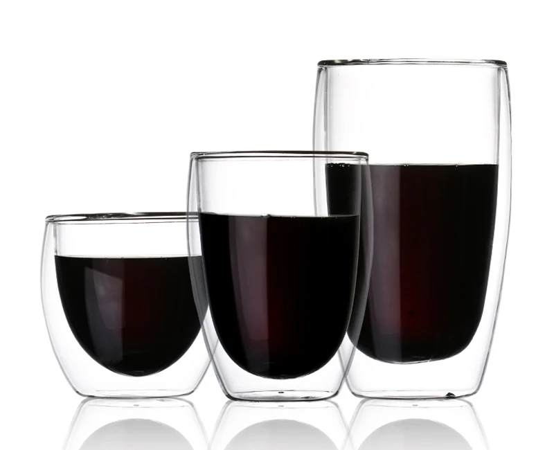 2Pcs Double Wall Glass Cups Coffee Tea Mug Set Drinkware Large Insulated Milk Juice Coffee Mug Clear Glasses Beer Cup Glassware (10)