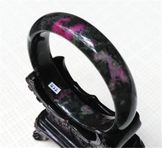 

Hot sell ->@@ New 100% Natural RED Peach Blossom Jade GREEN Jade Bracelet 61.5MM NEW -Top quality free shipping