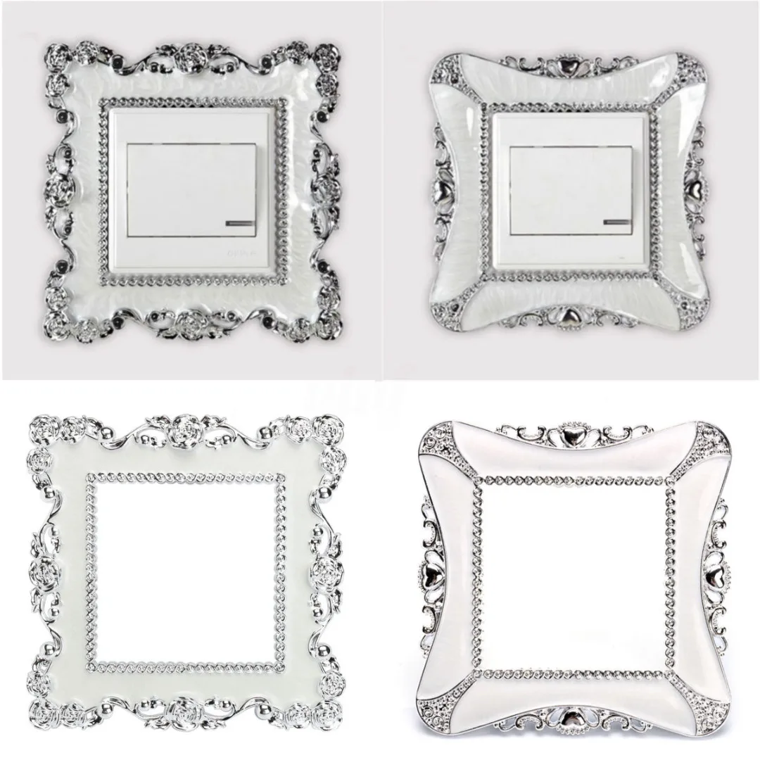 JX-LCLYL 8.8x8.8cm Resin Single Light Switch Surround Socket Finger Plate Panel Cover